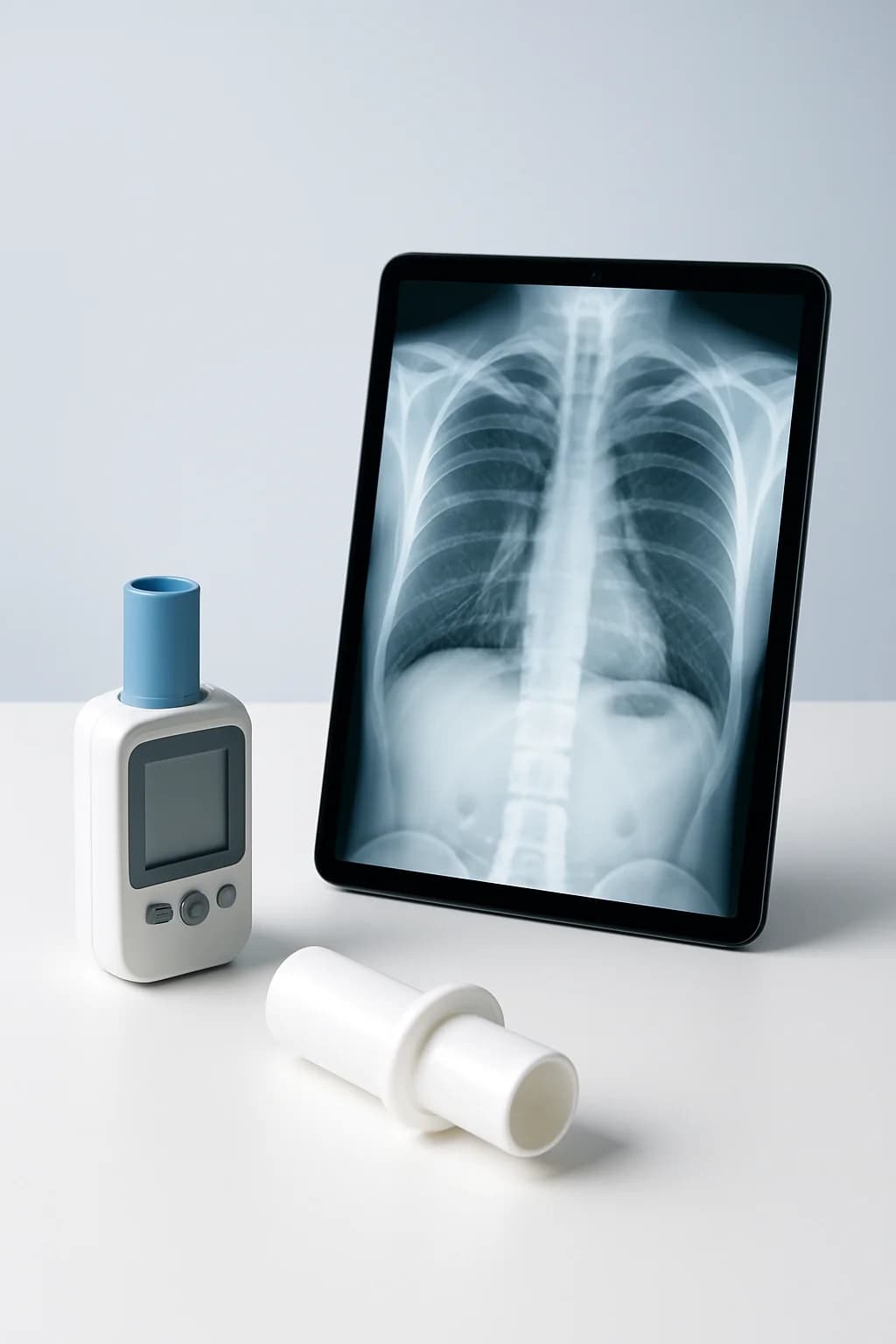 Spirometre ve göğüs röntgeni still life — Göğüs Hastalıkları Polikliniği